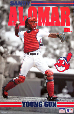 Sandy Alomar Jr. "Young Gun" Cleveland Indians Catcher Action Poster - Starline1991