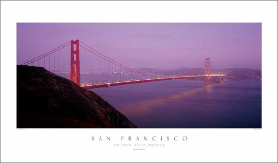 San Francisco Golden Gate Bridge at Dusk Premium Poster Print - Rick Anderson