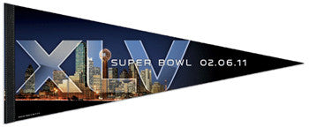 Super Bowl XLV (Dallas 2011) "Skyline" Premium Felt Pennant - Wincraft