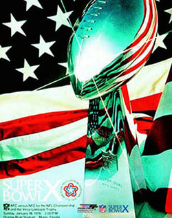 Super Bowl X (1976) Official Event Poster Premium Reprint Edition - Photofile