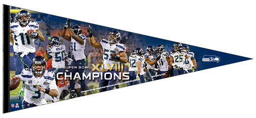 Seattle Seahawks "Super Bowl XLVIII Heroes" EXTRA-LARGE Premium Pennant - Wincraft