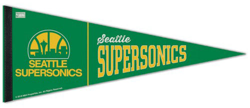 Seattle Supersonics Retro-1980s-Style NBA Basketball Premium Felt Pennant - Wincraft