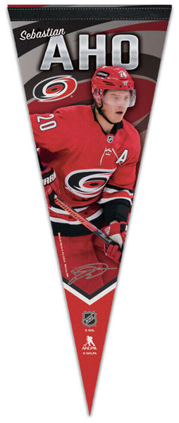 Sebastian Aho Carolina Hurricanes NHL Signature Series Premium Felt Collector's Pennant - Wincraft