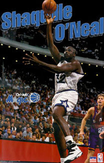 Shaquille O'Neal "In the Paint" Orlando Magic NBA Action Poster - Starline 1995