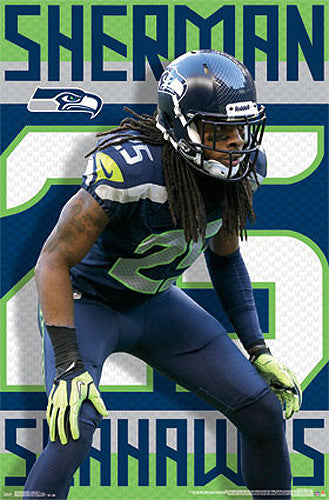 Richard Sherman "Shutdown" Seattle Seahawks Official NFL Poster - Costacos 2014