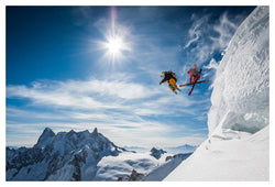 Skiing Action "Jumping Legends" High Mountain Ski Wonderland Premium Poster Print - Eurographics