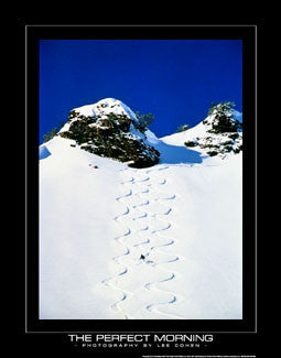 Powder Skiing "The Perfect Morning" Inspirational Poster Print - sandroautomoveis