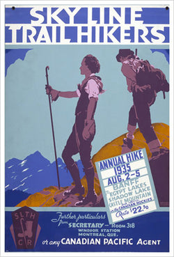 Banff, Alberta "Sky Line Trail Hikers" 1935 Vintage Poster Reprint - Eurographics