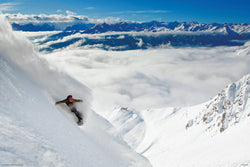 Snowboarding "High Mountain Powder Carve" Winter Sports Action Poster - Import Images