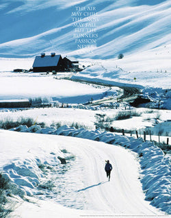 Runner's Passion (Winter Road) Motivational Running Poster