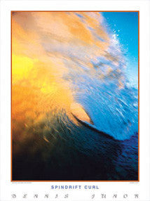 Surfing "Spindrift Curl" Ocean Wave Poster Print - Creation Captured