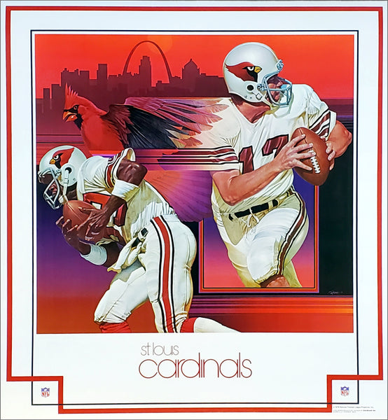 St. Louis Cardinals 1979 NFL Theme Art Poster by Chuck Ren - DAMAC