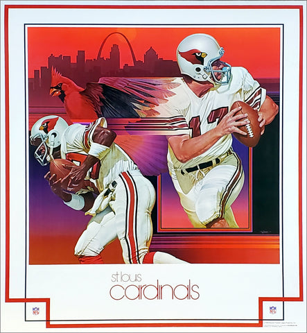 St. Louis Cardinals 1979 NFL Theme Art Poster by Chuck Ren - DAMAC