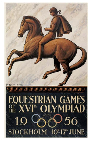 Stockholm 1956 Equestrian Olympic Games Official Poster Reproduction - Olympic Museum