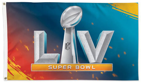Super Bowl LV (Tampa 2/7/2021) Official Game Logo Deluxe-Edition 3'x5' Flag - Wincraft