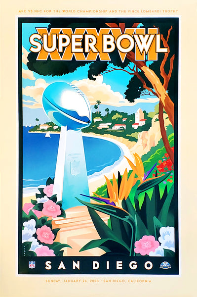 Super Bowl XXXVII (San Diego 2003) Official Event Poster - Action Images