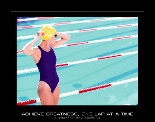 Swimming "Achieve Greatness" Motivational Poster - sandroautomoveis.com