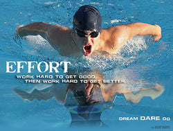 Swimming "Effort" Motivational Inspirational Poster - Jaguar