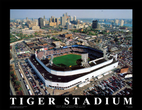 Detroit Tigers Tiger Stadium "From Above" (1999) Poster - Aerial Views