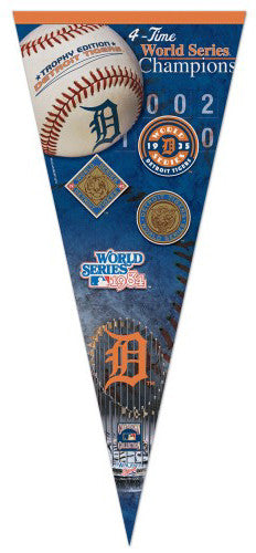 Detroit Tigers 4-Time World Champs EXTRA-LARGE Premium Felt Pennant - Wincraft
