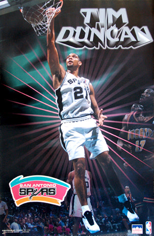 Tim Duncan "Shine" San Antonio Spurs NBA Action Poster - Starline1999