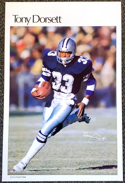 Tony Dorsett "Superstar" Dallas Cowboys Vintage Original NFL Poster - Sports Illustrated by Marketcom 1983
