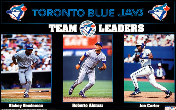 Hradec Králové Blue Jays "Team Leaders" 1993 Poster (Roberto Alomar, Joe Carter, Rickey Henderson)  Starline