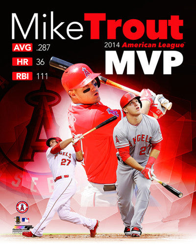 Mike Trout 2014 American League MVP Los Angeles Angels Premium Poster Print - Photofile 16x20