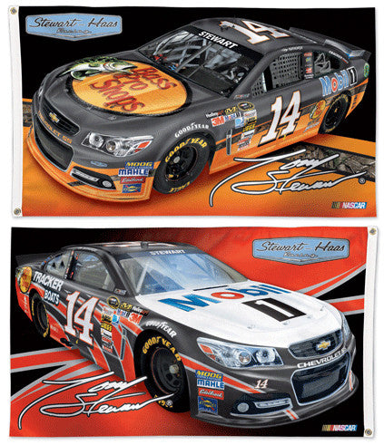 Tony Stewart NASCAR #14 Bass Pro/Mobil 1 Huge 3' x 5' 2-Sided Banner Flag - Wincraft 2013