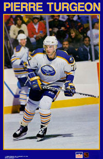 Pierre Turgeon "Sabres Superstar" Buffalo Sabres NHL Hockey Action Poster - Starline1990