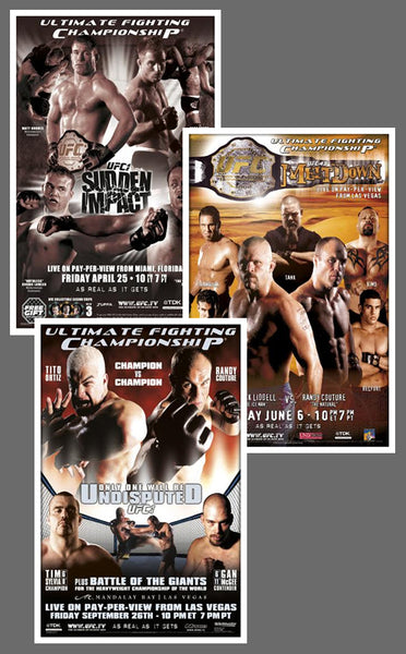 UFC #42, #43, #44 Official Event Poster Reproductions Set (13"x19") - Pyramid America
