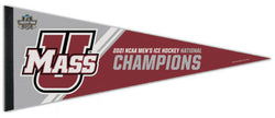 University of Massachusetts UMASS Minutemen 2021 NCAA Men's Hockey National CHAMPIONS Official Premium Felt Pennant - Wincraft