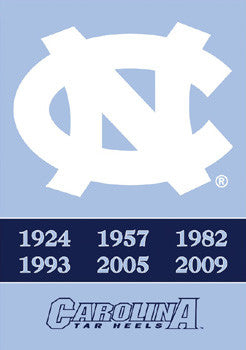 North Carolina Tar Heels "6-Time Basketball Champs" Banner - BSI Products