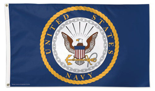 United States Navy Official American Military Emblem Logo DELUXE FLAG - Wincraft
