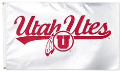Utah Utes Script-Logo-Style NCAA Official Deluxe-Edition 3'x5' Flag - Wincraft