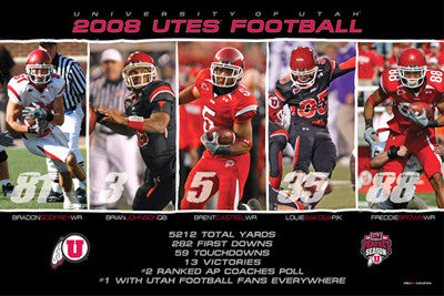 Utah Football 2008 Perfect Season 5-Player Commemorative Poster - ProGraphs LLC