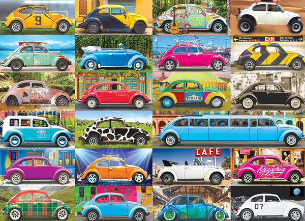 Volkswagen Beetles "Gone Places" (23 Custom Bugs) Automobile Car Poster - Eurographics