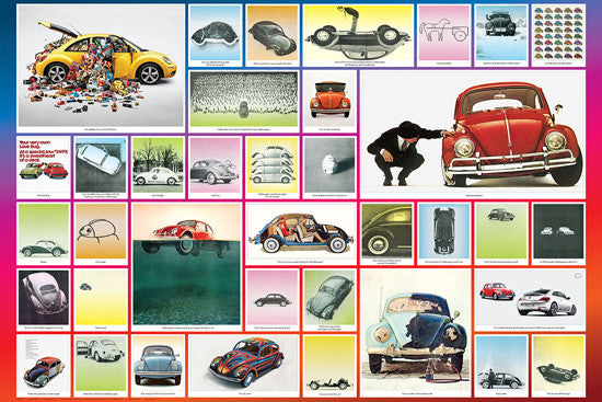 Volkswagen Beetle Historic Iconography Collage Poster - Eurographics