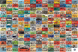 Volkswagen 194 Groovy Buses Vans Cars Autophile Collage Poster - Eurographics