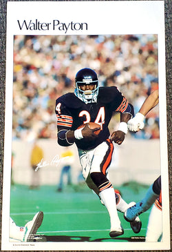 Walter Payton "Superstar" Chicago Bears Vintage Original Poster - Sports Illustrated by Marketcom 1980