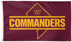 Washington Commanders Official NFL Football 3'x5' DELUXE-EDITION Flag ("DC-Style") - Wincraft