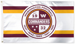 Washington Commanders Official NFL Football 3'x5' Deluxe-Edition Flag (Historic-Crest-Style) - Wincraft