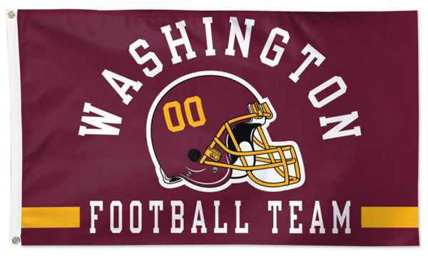 Washington Football Team Official NFL Football 3'x5' DELUXE-EDITION Flag (Helmet-00-Style) - Wincraft