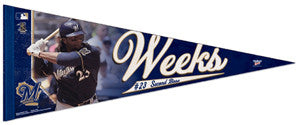 Rickie Weeks "Action" Premium Felt Collector's Pennant (LE /2,011) - Wincraft