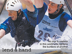 Whitewater Rafting "Lend A Hand" Motivational Inspirational Poster - Jaguar