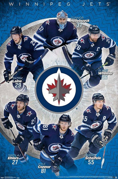 Winnipeg Jets "Superstars" NHL Action Poster (Laine, Wheeler, Connor, +) - Trends Internaitonal 2020