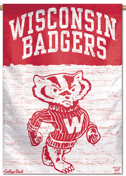 Wisconsin Badgers NCAA College Vault Series 1950s-Style Official NCAA Premium 28x40 Wall Banner - Wincraft