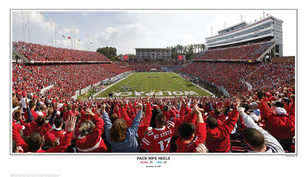 NC State Football "Pack Nips Heels" Gameday Poster Print  - Sports Photos