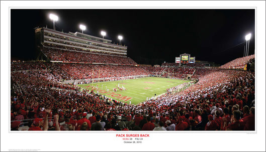 NC State Wolfpack "Pack Surges Back" (10/28/2010) Premium Poster - Sport Photos