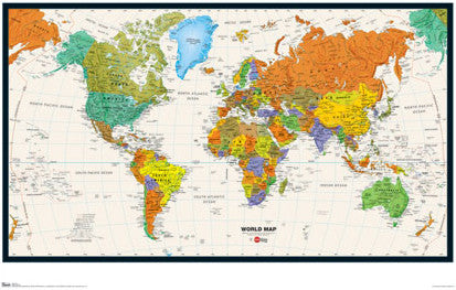 Map of the World Wall Poster - Trends International